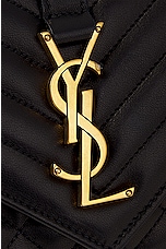 Saint Laurent Small Envelope Chain Bag in Noir, view 8, click to view large image.
