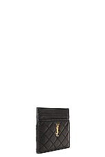 Saint Laurent Gaby Credit Card Case in Nero, view 3, click to view large image.
