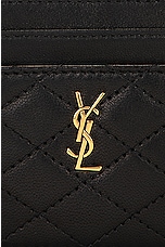 Saint Laurent Gaby Credit Card Case in Nero, view 5, click to view large image.