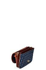 Saint Laurent Small Monogramme All Over Satchel Bag in Navy Blue, Craie, & Brick, view 5, click to view large image.