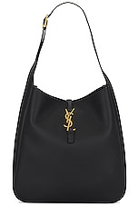 Saint Laurent Large Le 5 A 7 Hobo Bag in Nero, view 1, click to view large image.