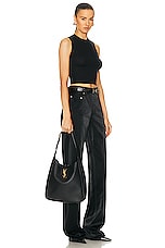 Saint Laurent Large Le 5 A 7 Hobo Bag in Nero, view 2, click to view large image.