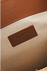Saint Laurent Raffia Sac De Jour Bag in Natural & Brick, view 7, click to view large image.