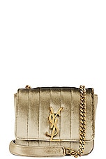 Saint Laurent Small Vicky Chain Bag in Dark Vintage Olive, view 1, click to view large image.