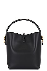 Saint Laurent Small Le 37 Bucket Bag in Nero, view 4, click to view large image.