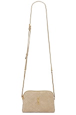 Saint Laurent Gaby Zipped Pouch With Chain Bag in Matt Gold, view 1, click to view large image.