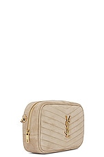 Saint Laurent Mini Lou With Chain Bag in Matt Gold, view 4, click to view large image.