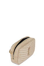 Saint Laurent Mini Lou With Chain Bag in Matt Gold, view 5, click to view large image.
