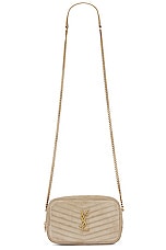 Saint Laurent Mini Lou With Chain Bag in Matt Gold, view 6, click to view large image.