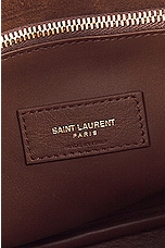 Saint Laurent Small Le 5 A 7 Hobo Bag in Dark Sigaro & Natural Beige, view 6, click to view large image.