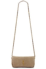 Saint Laurent Gaby Chain Phone Holder Bag in Matt Gold, view 6, click to view large image.