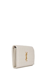 Saint Laurent Cassandre Wallet On Chain in Crema Soft, view 4, click to view large image.