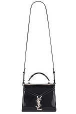Saint Laurent Mini Cassandra Top Handle Bag in Noir, view 1, click to view large image.