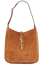 Saint Laurent Small Le 5 A 7 Hobo Bag in Brown Caramel, view 1, click to view large image.