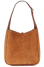 Saint Laurent Small Le 5 A 7 Hobo Bag in Brown Caramel, view 3, click to view large image.