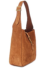 Saint Laurent Small Le 5 A 7 Hobo Bag in Brown Caramel, view 4, click to view large image.