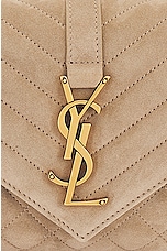 Saint Laurent Small Envelope Chain Bag in Matt Gold, view 8, click to view large image.