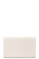 Saint Laurent Cassandre Wallet On Chain Bag in Crema Soft, view 4, click to view large image.