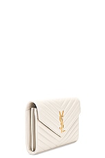Saint Laurent Cassandre Wallet On Chain Bag in Crema Soft, view 5, click to view large image.