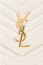 Saint Laurent Cassandre Wallet On Chain Bag in Crema Soft, view 8, click to view large image.