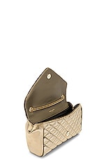 Saint Laurent Small Envelope Chain Bag in Dark Vintage Olive, view 6, click to view large image.