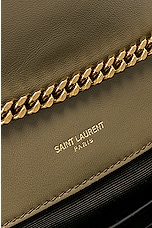Saint Laurent Small Envelope Chain Bag in Dark Vintage Olive, view 7, click to view large image.
