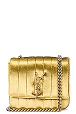 Saint Laurent Small Vicky Chain Bag in Anis, view 3, click to view large image.