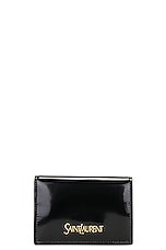Saint Laurent Business Card Case in Noir, view 1, click to view large image.
