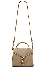 Saint Laurent Mini Cassandra Top Handle Bag in Matt Gold, view 6, click to view large image.