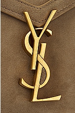 Saint Laurent Mini Cassandra Top Handle Bag in Matt Gold, view 8, click to view large image.