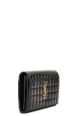 Saint Laurent Classic Cassandre Chain Wallet Bag in Noir, view 5, click to view large image.