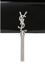 Saint Laurent Kate Tassel Clutch in Nero, view 7, click to view large image.