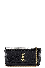 Saint Laurent Gaby Chain Phone Holder Bag in Noir, view 1, click to view large image.