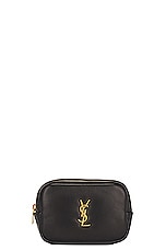 Saint Laurent Baby Cassandre Cosmetic Pouch in Noir, view 1, click to view large image.