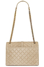 Saint Laurent Envelope Chain Bag in Matt Gold, view 3, click to view large image.