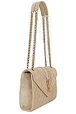 Saint Laurent Envelope Chain Bag in Matt Gold, view 4, click to view large image.