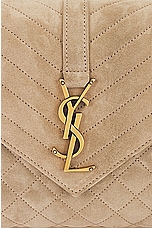 Saint Laurent Envelope Chain Bag in Matt Gold, view 8, click to view large image.