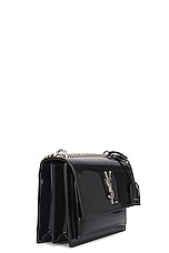Saint Laurent Medium Sunset Chain Bag in Noir, view 4, click to view large image.