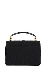 Saint Laurent Medium College Chain Bag in Noir, view 3, click to view large image.