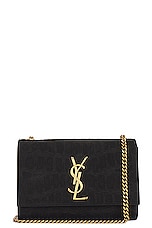 Saint Laurent Small Kate Chain Bag in Nero, view 1, click to view large image.
