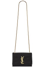 Saint Laurent Small Kate Chain Bag in Nero, view 6, click to view large image.
