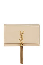Saint Laurent Kate Tassel Chain Wallet Bag in Poudre, view 3, click to view large image.