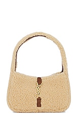 Saint Laurent Mini Le 5 A 7 Mini Hobo Bag in Natural Beige & Dark Cigar, view 1, click to view large image.