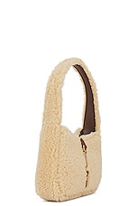 Saint Laurent Mini Le 5 A 7 Mini Hobo Bag in Natural Beige & Dark Cigar, view 4, click to view large image.