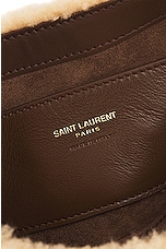Saint Laurent Mini Le 5 A 7 Mini Hobo Bag in Natural Beige & Dark Cigar, view 6, click to view large image.