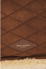 Saint Laurent Le Pochon Tote Bag in Dark Sigaro & Natural Beige, view 7, click to view large image.