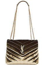 Saint Laurent Small Loulou Chain Bag in Dark Vintage Olive, view 1, click to view large image.