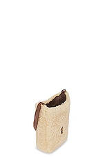 Saint Laurent Mini Le 5 A 7 Mini Vertical Bag in Natural Beige & Dark Cigar, view 5, click to view large image.