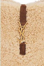 Saint Laurent Mini Le 5 A 7 Mini Vertical Bag in Natural Beige & Dark Cigar, view 7, click to view large image.