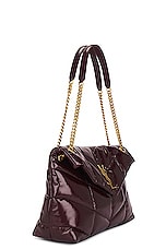 Saint Laurent Medium Puffer Chain Bag in Barolo Red, view 4, click to view large image.
